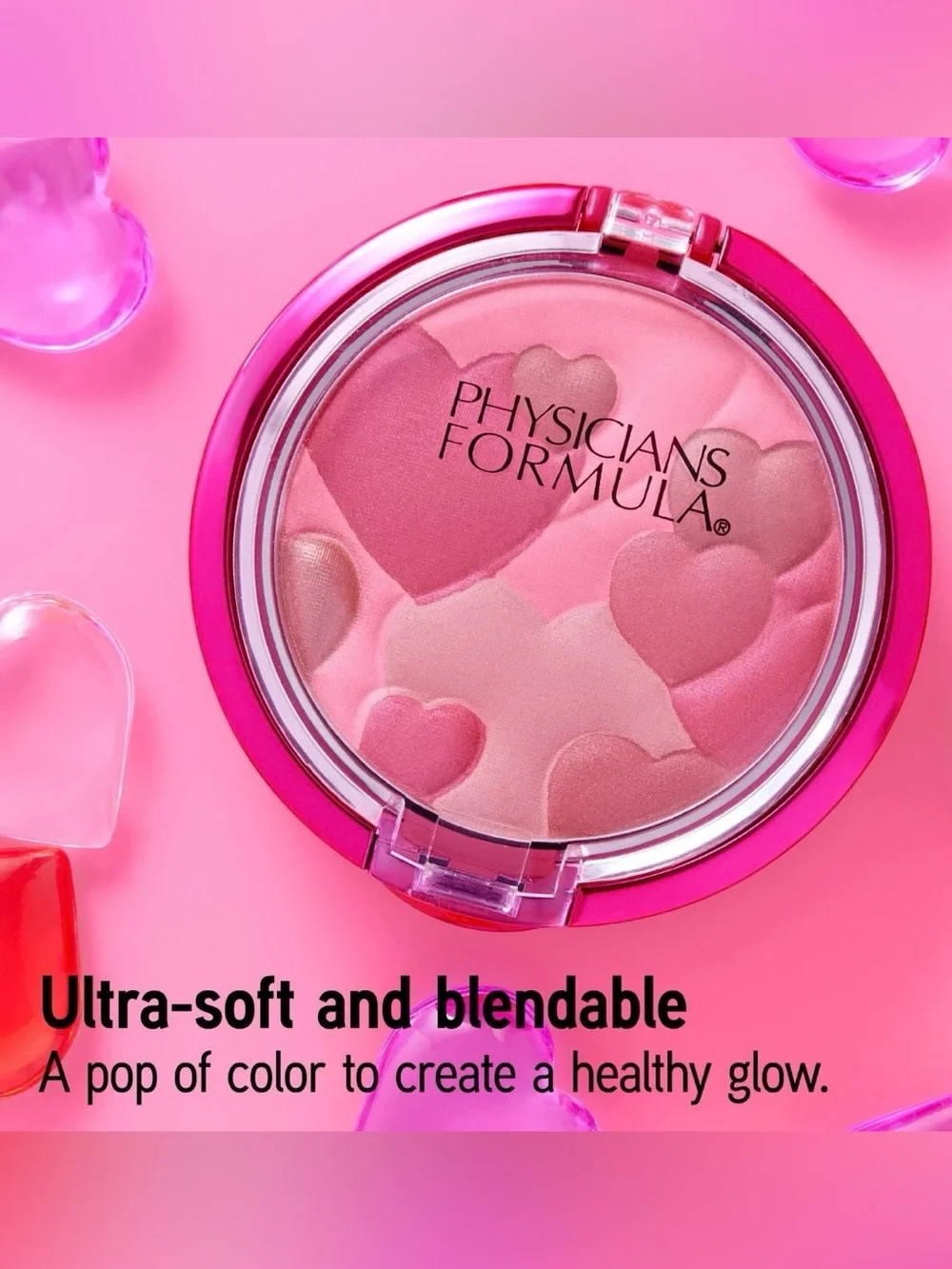 New! Physicians Formula Happy Heart Glow & Mood Boosting Blush~Rose~Full Size